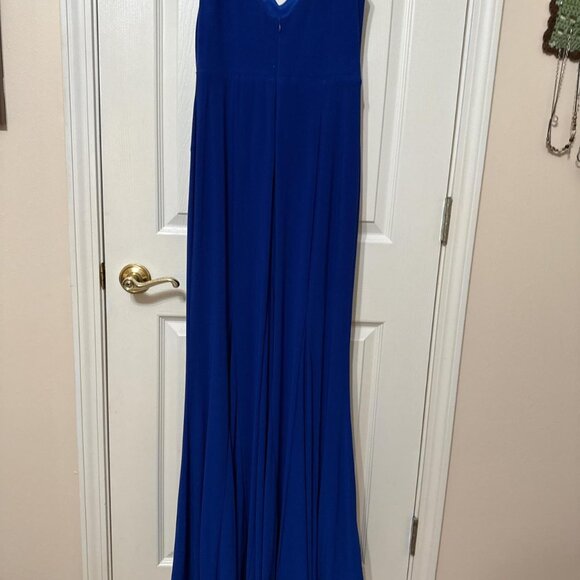 Royal blue maxi dress with spaghetti straps and a flowy, flared skirt - Picture 4 of 5